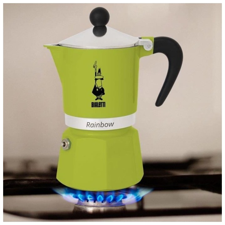 Cafetiere italienne - BIALETTI - RAINBOW - 6 tasses - 0,30 L - Vert
