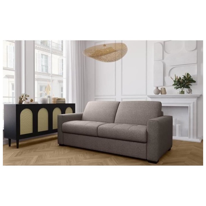 Canapé convertible express - MARIUS - Tissu Beige - 190 x 100 x 87 cm