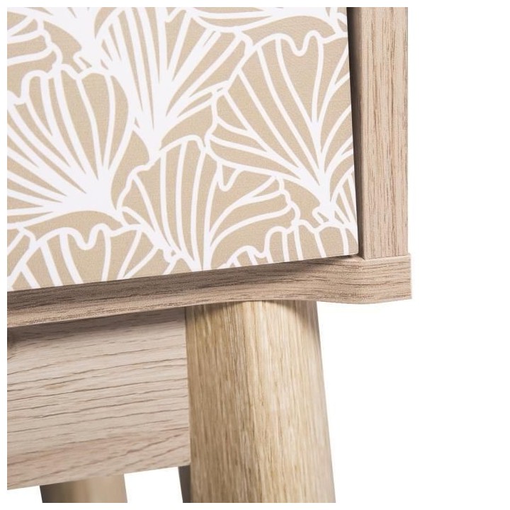 SOFIA Console 3 tiroirs - Bois avec motif - L 110 x P 35 x H 82 cm