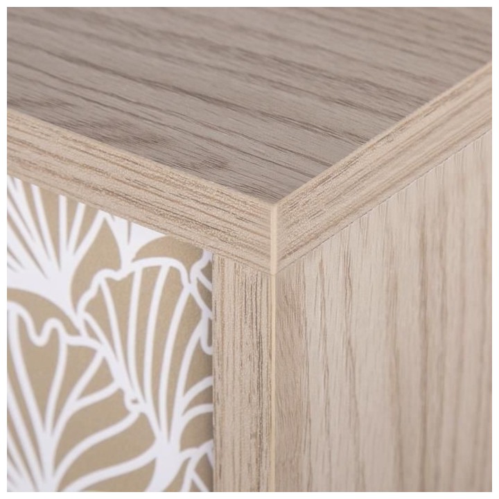 SOFIA Console 3 tiroirs - Bois avec motif - L 110 x P 35 x H 82 cm