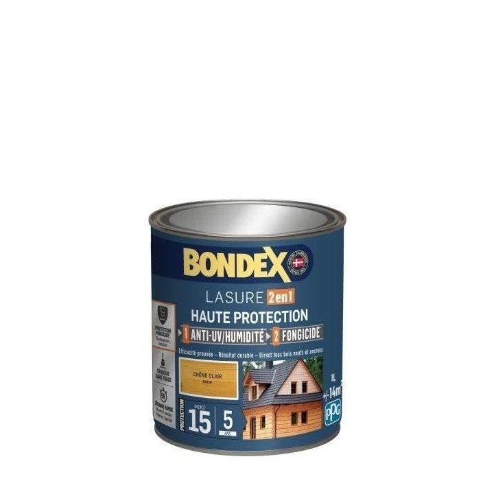 BONDEX Lasure 2 en 1 Satin Haute Protection 5 ans - Chene clair