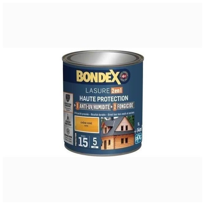 BONDEX Lasure 2 en 1 Satin Haute Protection 5 ans - Chene doré