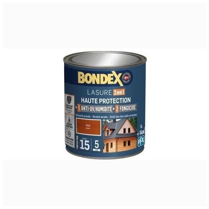 BONDEX Lasure 2 en 1 Satin Haute Protection 5 ans - Teck