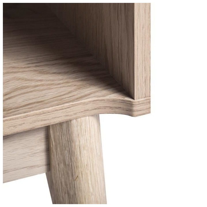 Table basse 1 tiroir - Bois avec motif - Pieds en bois - L 120 x P 60