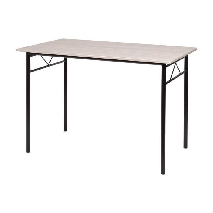 Set table a manger avec 4 chaises - Métal noir et chene - RIVIERA