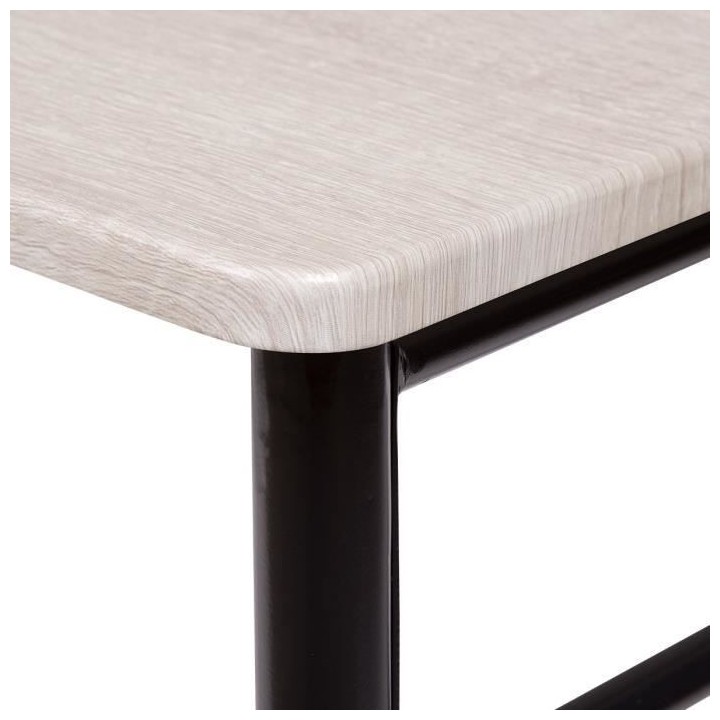 Set table a manger avec 4 chaises - Métal noir et chene - RIVIERA