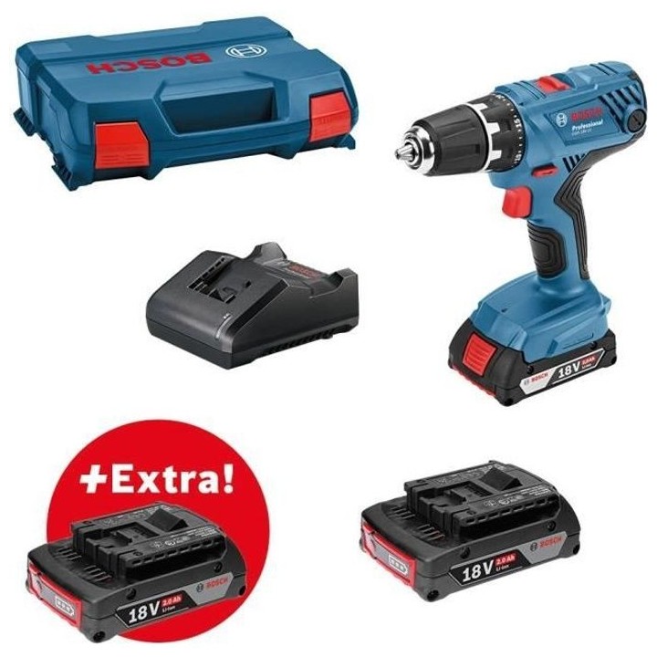 Perceuse-visseuse Bosch Professional GSR 18V-21 + 3 batteries 2,0Ah +