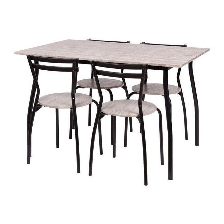 Set table a manger avec 4 chaises - HARRY