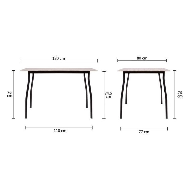 Set table a manger avec 4 chaises - HARRY