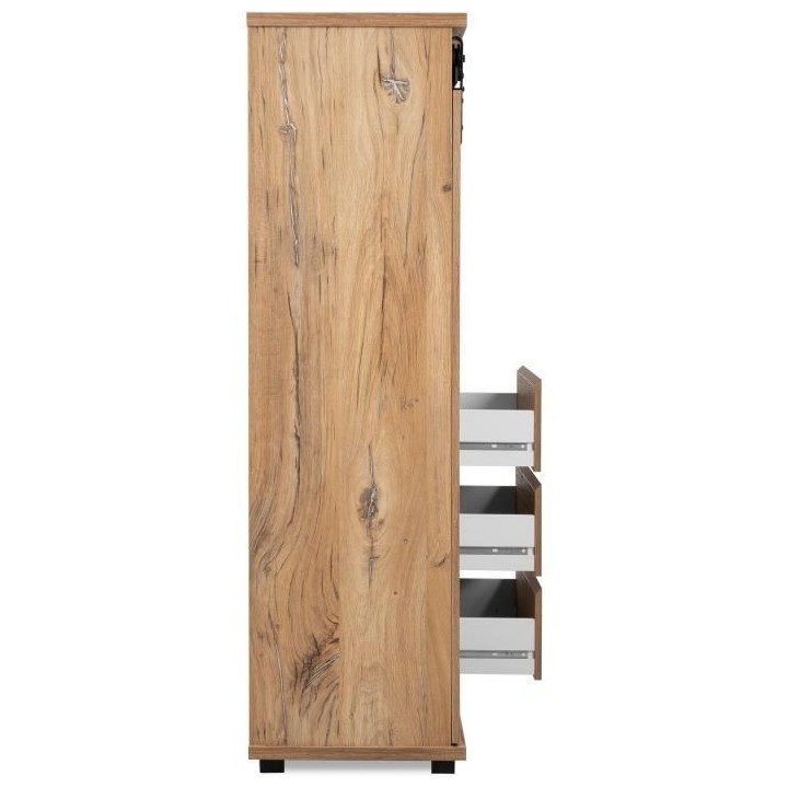 Buffet MANZANO - Décor Chene Flagstaff - 1 Porte coulissante + 3 tiro