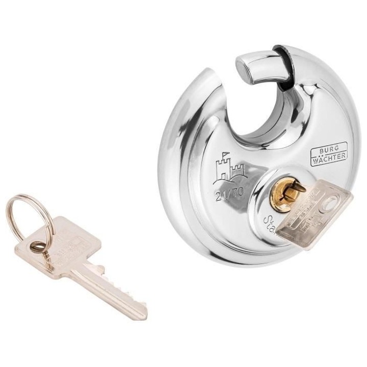 Cadenas cylindrique - BURG WACHTER - 21 70 SB - Acier inoxydable 70 mm