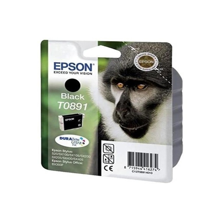 EPSON Cartouche d'encre T0891 Noir - Singe (C13T08914011)