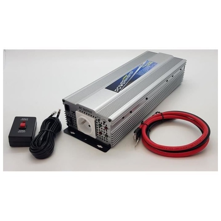 HTC EQUIPEMENT - Convertisseur 12/24V automatique 230V 1200W aVec pris