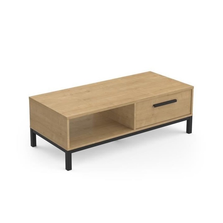 Table basse 1 tiroir / 1 niche - CRAFT - Rectangulaire - Chene Hamilto
