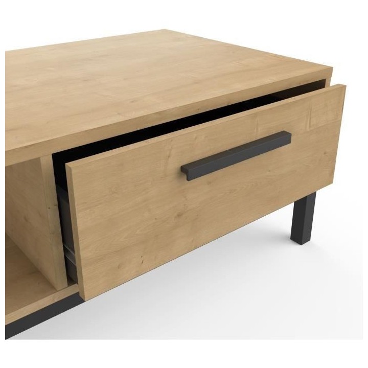 Table basse 1 tiroir / 1 niche - CRAFT - Rectangulaire - Chene Hamilto
