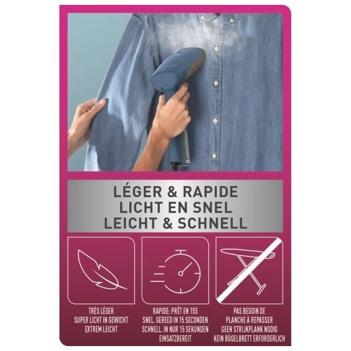 CALOR Access Steam First Défroisseur vapeur, Chauffe en 15 sec, Vapeu