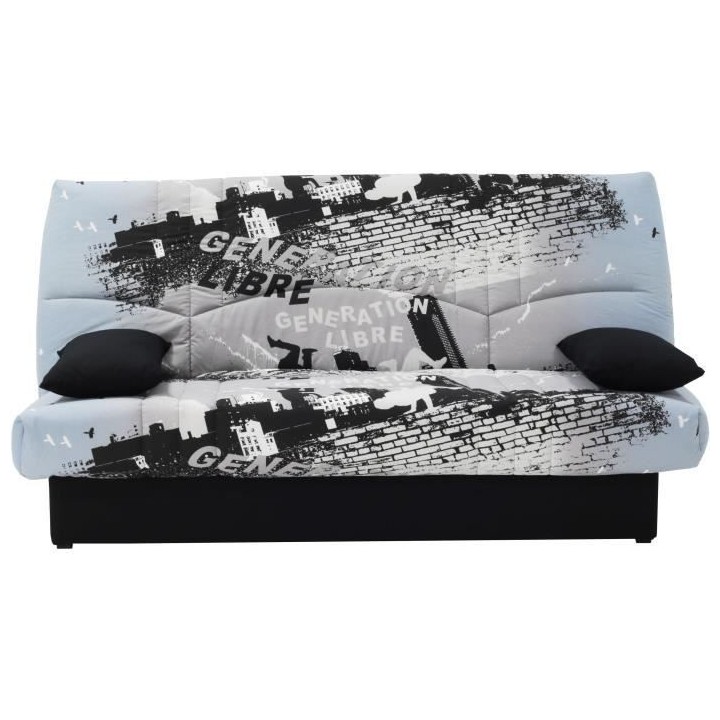 Clic clac 3 places DREAM - Tissu 100% Coton imprimé Parkour gris - Co