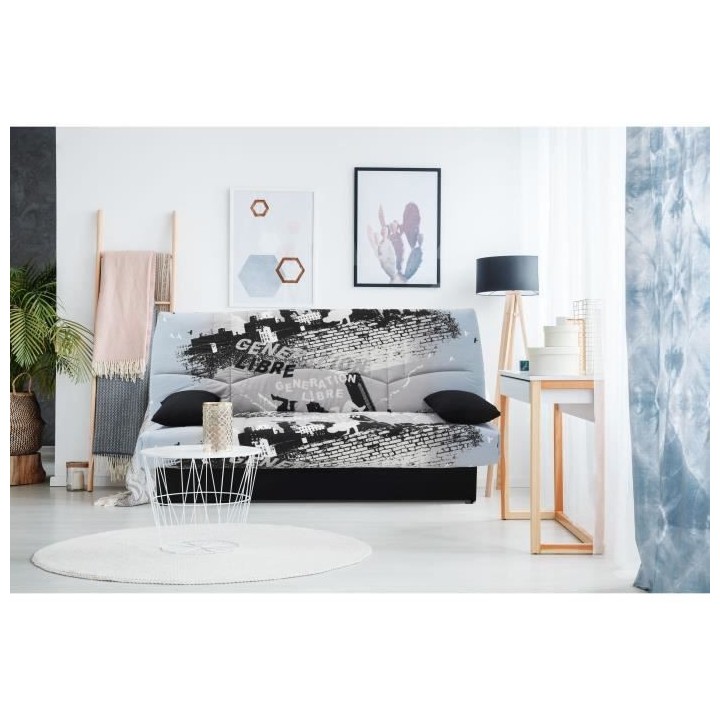 Clic clac 3 places DREAM - Tissu 100% Coton imprimé Parkour gris - Co