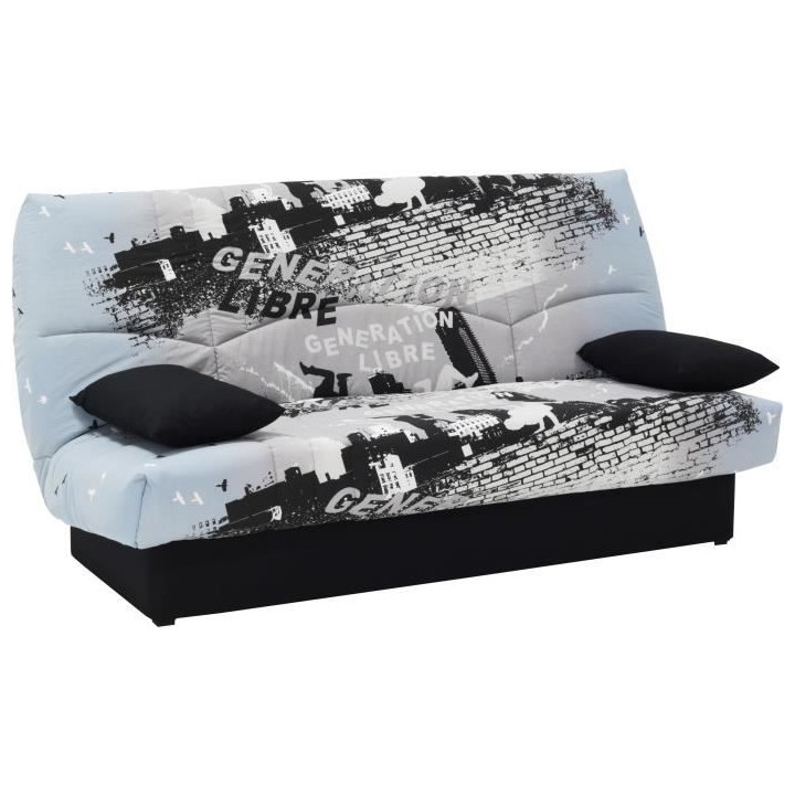 Clic clac 3 places DREAM - Tissu 100% Coton imprimé Parkour gris - Co