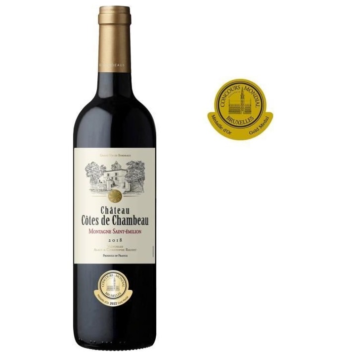 Château Côtes De Chambeau 2017 Montagne Saint-Emilion - Vin rouge de