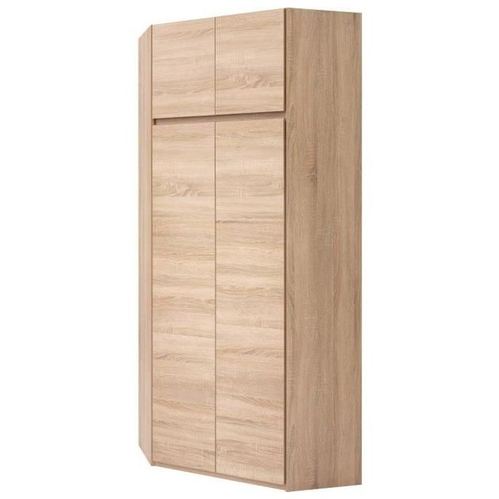ACADEMICA Armoire d'angle - Décor chene sonoma - Contemporain - Chamb