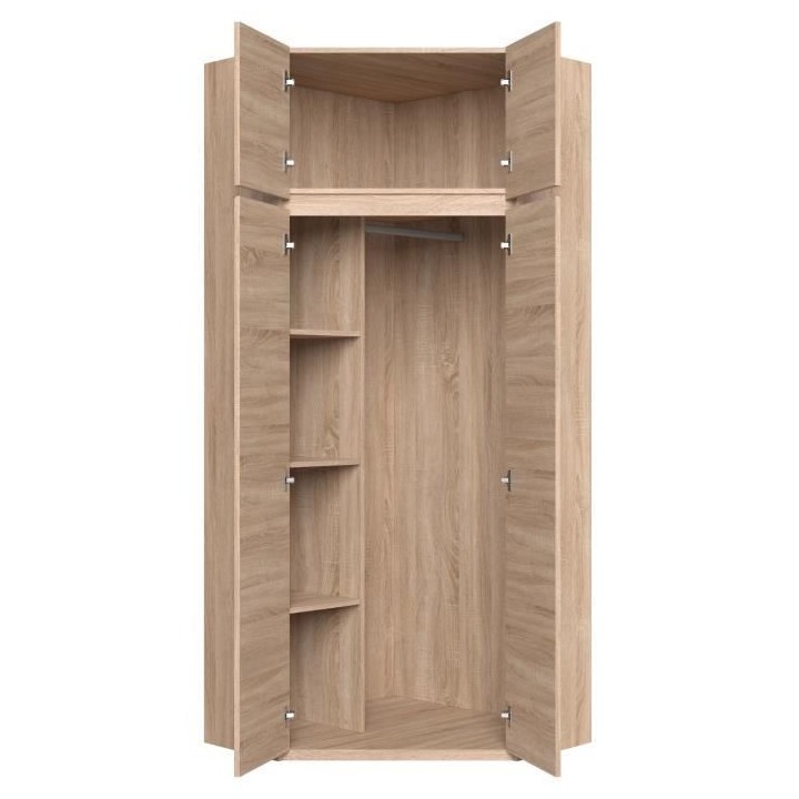 ACADEMICA Armoire d'angle - Décor chene sonoma - Contemporain - Chamb