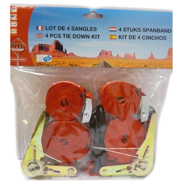 Jeu de 4 sangles - 2,5 et 5 m