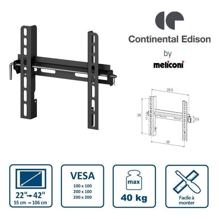 Continental Edison Support TV Mural Fixe Vesa 200x200
