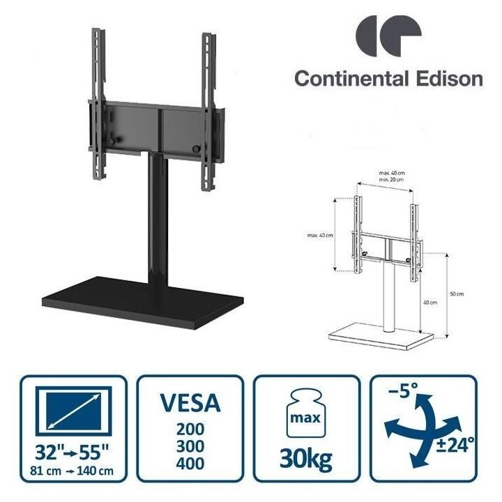 Continental Edison Support TV Pied Central (32'' a 55'')