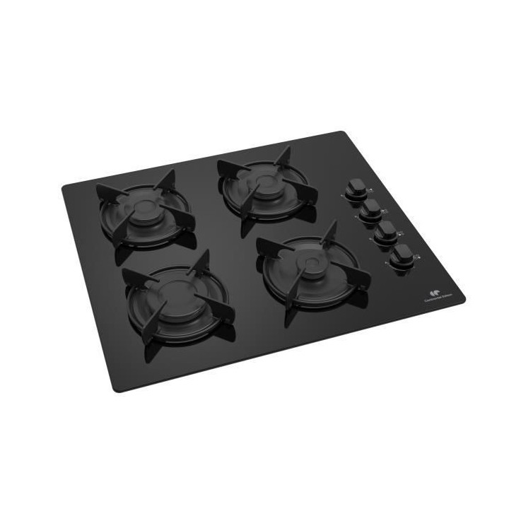 Table 4 foyers CONTINENTAL EDISON - Gaz - Verre noir