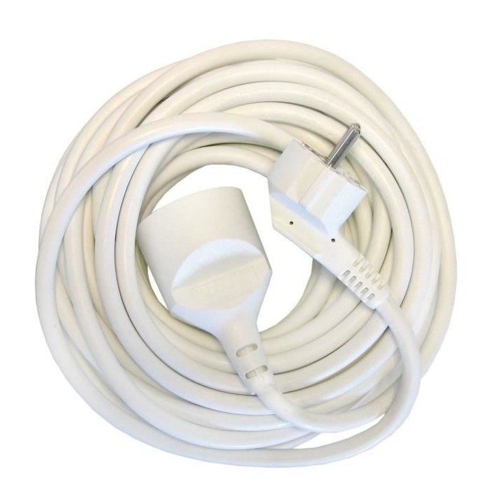 CHACON Prolongateur HO5VVF 3 x 1,5 mm²- 10 m - Blanc