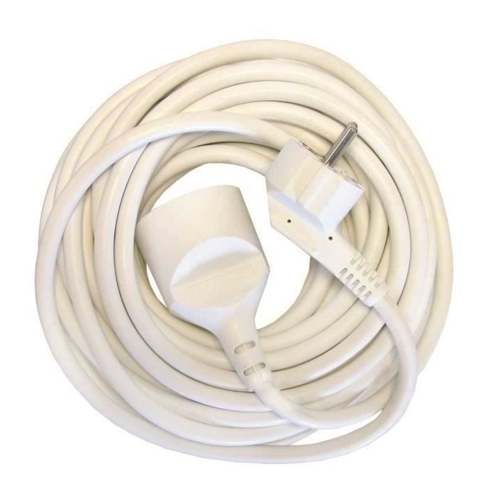 CHACON Rallonge électrique 1,5 m HO5VVF 3x1,5 mm2 blanc