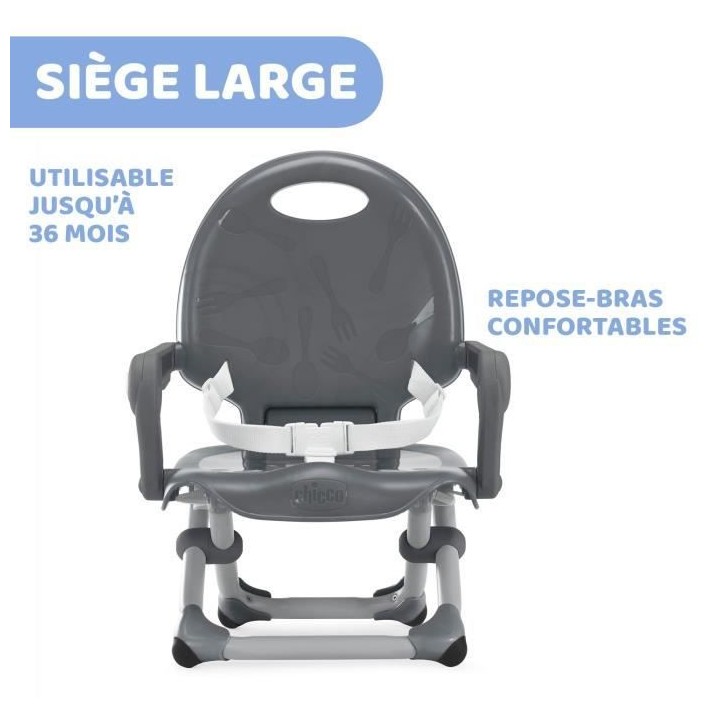 CHICCO Rehausseur de table Pocket Snack dark grey