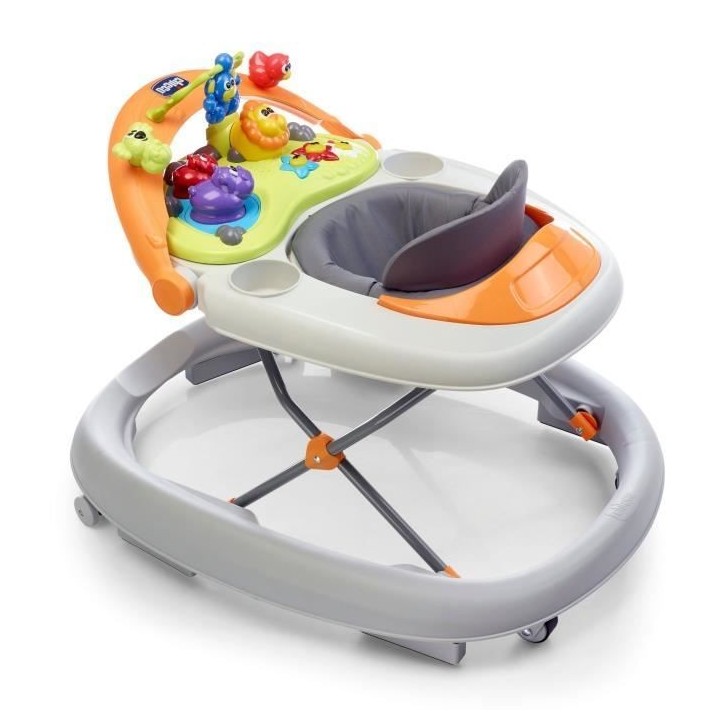 Trotteur Walky Talky Grey - Sons et Lumieres - 4 roues - 6 freins - CH