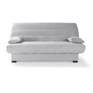 Banquette clic clac 3 places - Matelas 17 cm - Tissu gris clair - L199