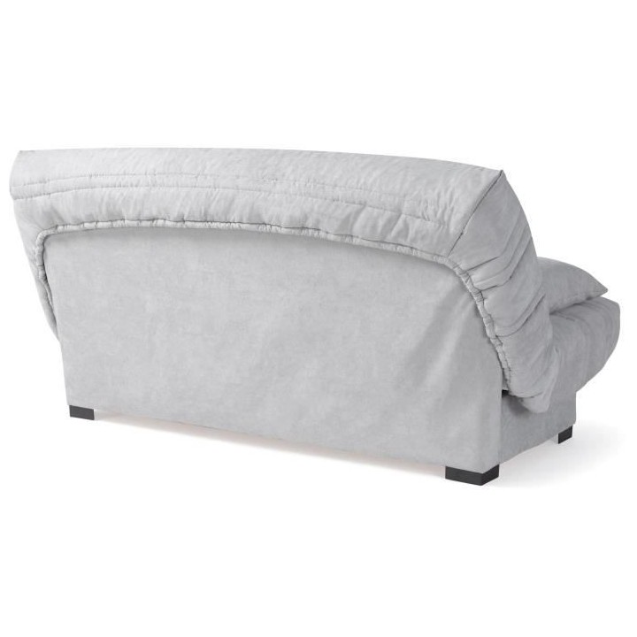 Banquette clic clac 3 places - Matelas 17 cm - Tissu gris clair - L199