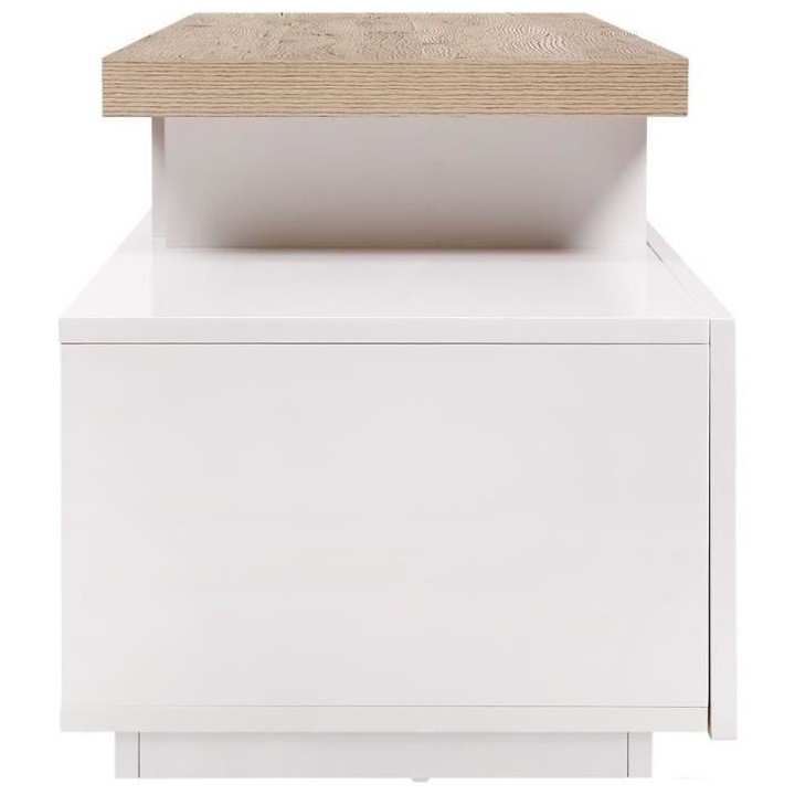 Meuble TV Style contemporain SMITH - En panneau alvéolaire - Blanc et