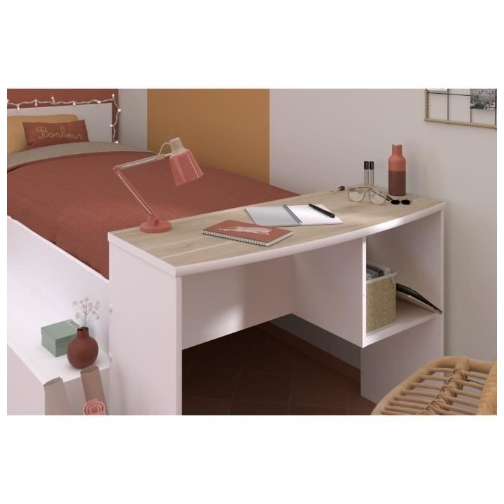 Lit combiné enfant avec rangements et bureau CLoe - 90 x 200 cm - Dé