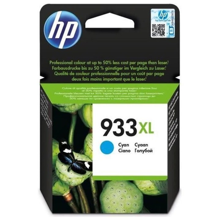 HP 933XL Cartouche d'encre cyan grande capacité authentique (CN054AE)