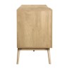 Buffet GARDENIA - 2 portes 3 tiroirs - Décor chene et vert - Pieds en bois massif - L 160 x P 50 x H 80 cm