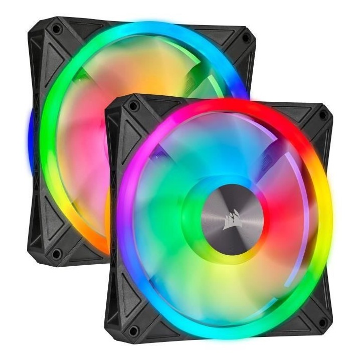 CORSAIR Lot de deux ventilateurs iCUE QL140 RGB - Diametre 140mm - Ave