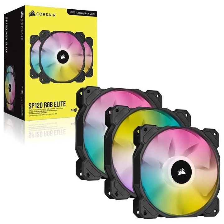 CORSAIR Ventilateur SP Series - SP120 RGB ELITE - 120mm RGB LED Fan wi