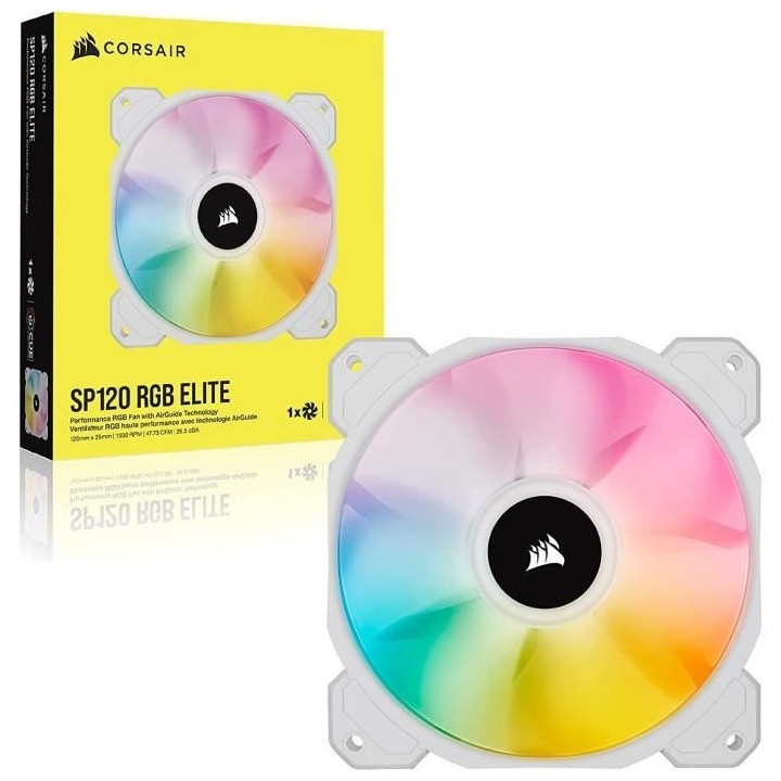 CORSAIR Ventilateur SP Series - White SP120 RGB ELITE - 120mm RGB LED