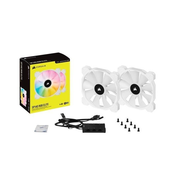 CORSAIR Ventilateur SP Series - White SP140 RGB ELITE - Diametre 140mm