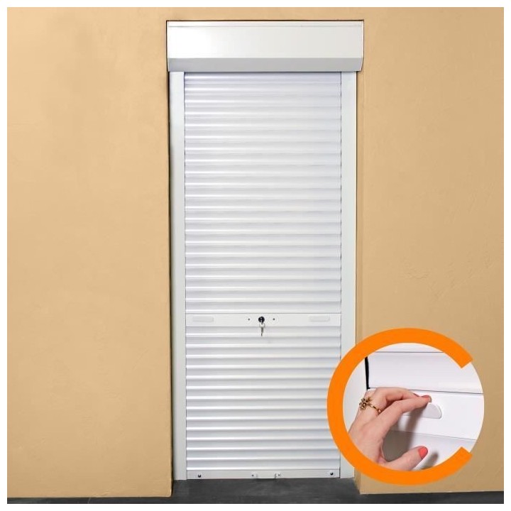 Volet roulant manuel a tirage pour porte L100 x H220 cm PVC -Coloris B
