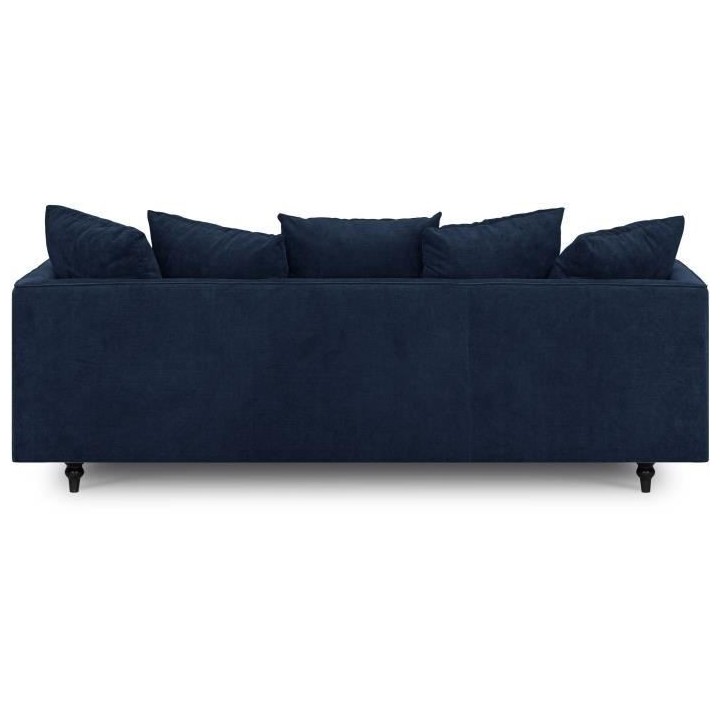 Canapé droit fixe 4 places - Tissu bleu - Classique - L 212 x P 93 cm