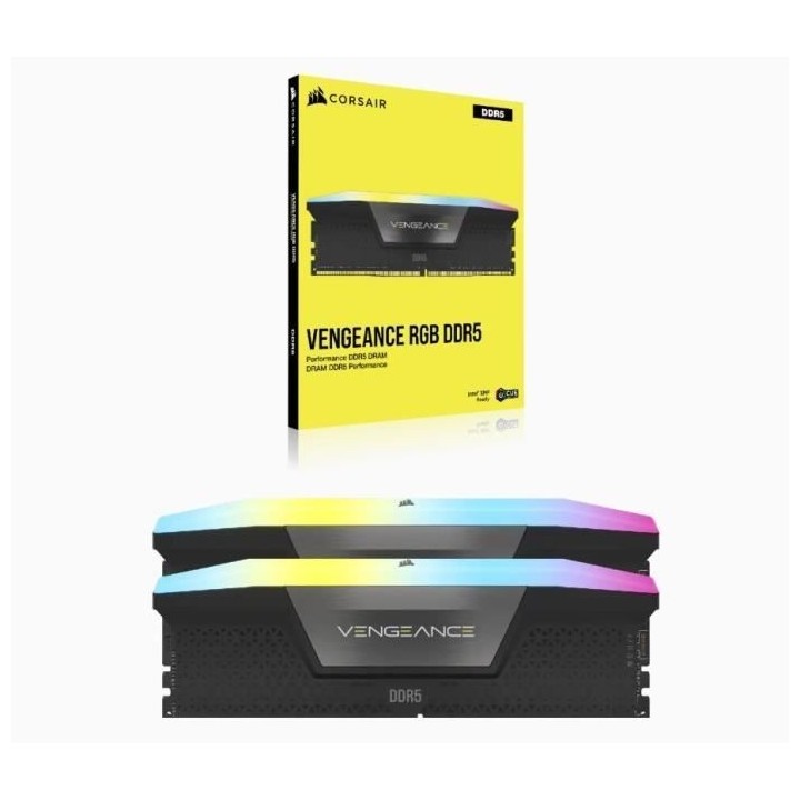 Mémoire RAM - CORSAIR - Vengeance RGB DDR5 - 32GB 2x16GB DIMM - 5600
