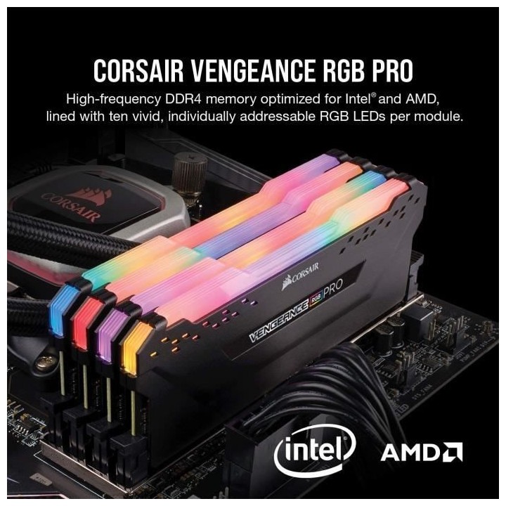Mémoire RAM - CORSAIR - Vengeance RGB Pro DDR4 - 32GB 2x16GB DIMM - 3