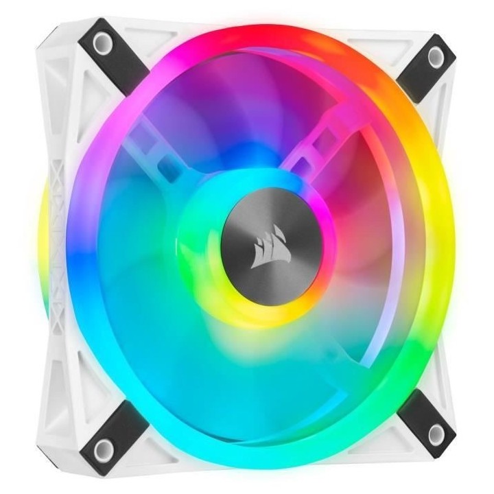 CORSAIR QL120 RGB Blanc, 120mm RGB LED Fan, Triple Pack + Node CORE (C