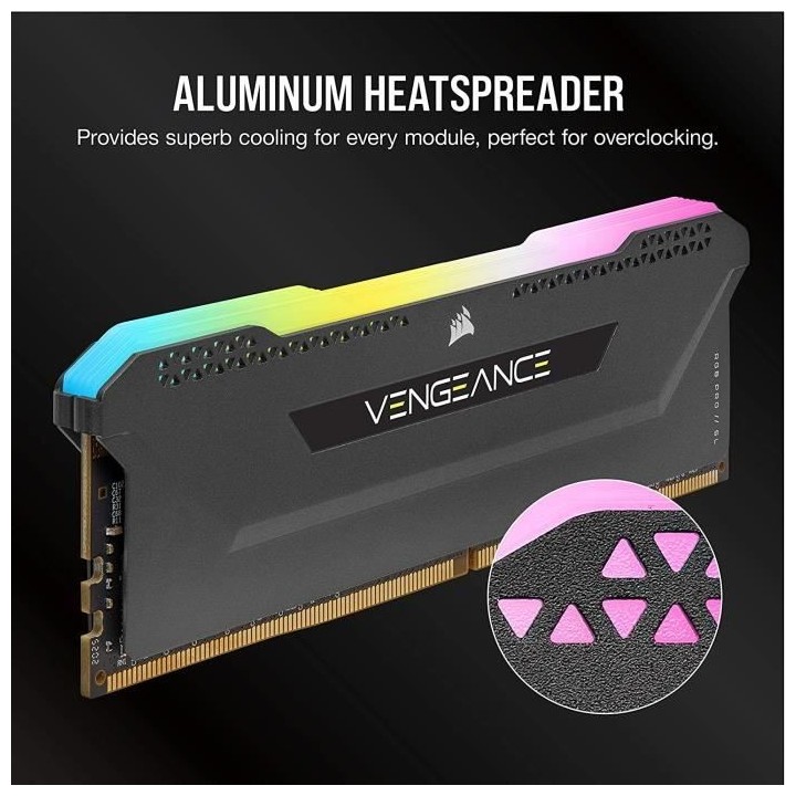 CORSAIR Mémoire PC DDR4 - VENGEANCE RGB PRO - 16Go (2x8Go) - 3600Mhz